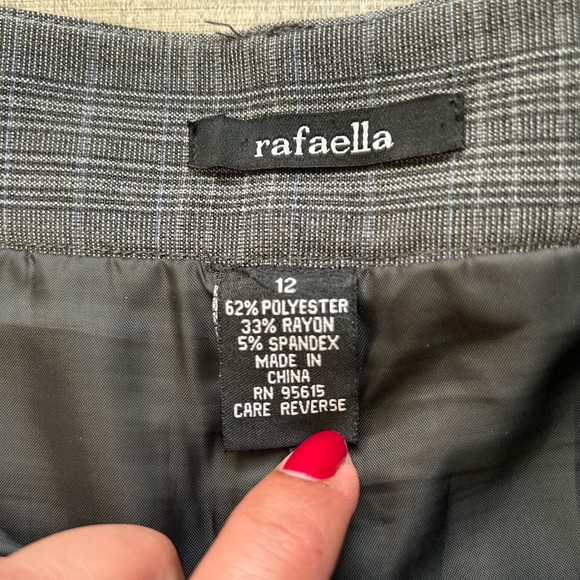 Rafaella Gray Plaid A-Line Midi Skirt Women’s Size 12 Work Office Classic - Picture 3 of 7